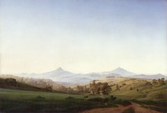 Caspar David Friedrich, Böhmische Landschaft mit dem Milleschauer, 1808