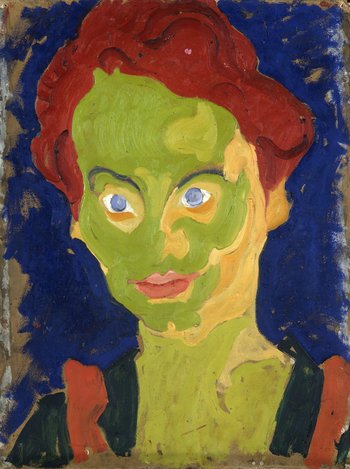 Portrait einer Frau mit unnatürlicher Gesichtsfarbe