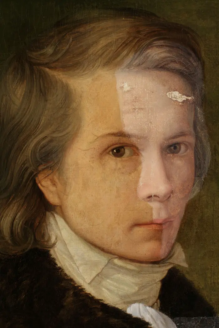 Portrait eines Mannes, Farbunterschiede deutlich sichtbar