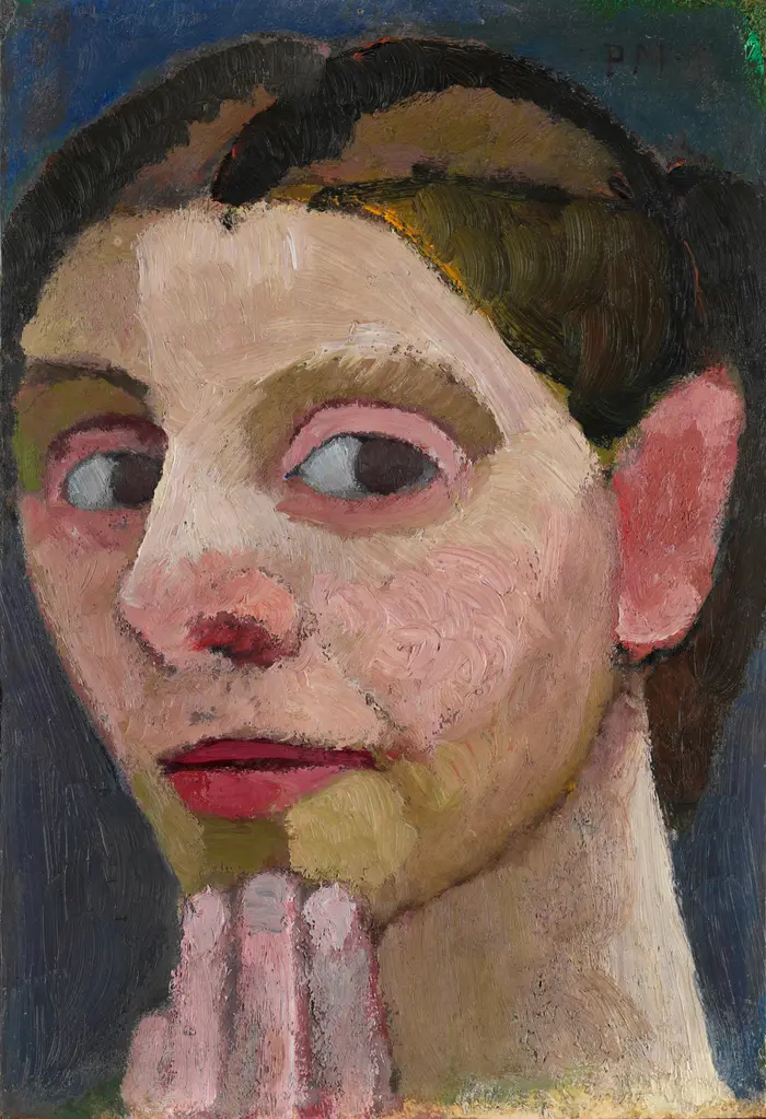 Paula Modersohn-Becker, Selbstbildnis, Frau, Hand, Hand am Kinn, Kopf, fragend