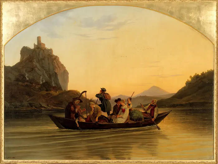 Ludwig Richter, Die Überfahrt am Schreckenstein, 1837