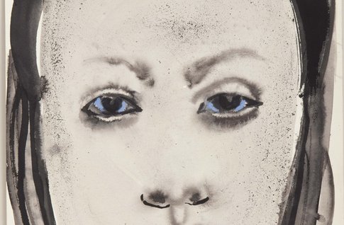 Frauenportrait, Tuschezeichnung auf Papier 
