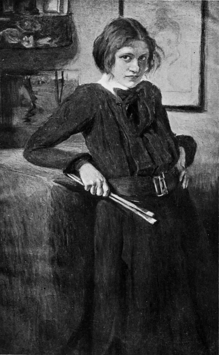 Anna Elisabeth Angermann, Bildnis einer Malerin [Hildegard von Mach], um 1903