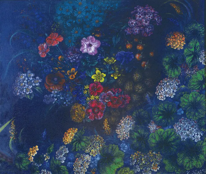 Kateryna Bilokur, Blumen und Nüsse, 1948