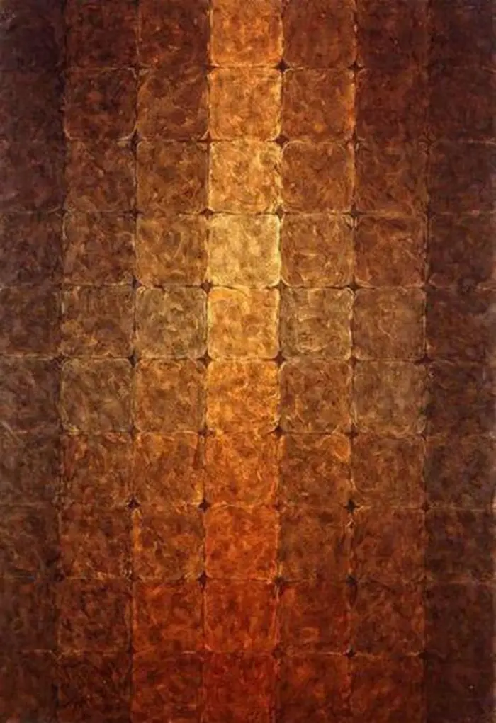 Aneinandergeordnete Vierecke in verschiedenen Farbnuancen