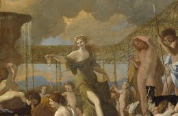 Nicolas Poussin, Das Reich der Flora, 1630/ 31 mehrere Figuren aus Ovids Metamorphosen sind um Flora gruppiert