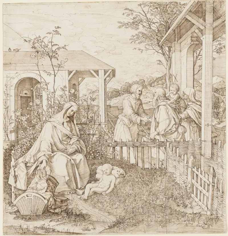 Familie von Johannes des Täufers bei der Familie Christi