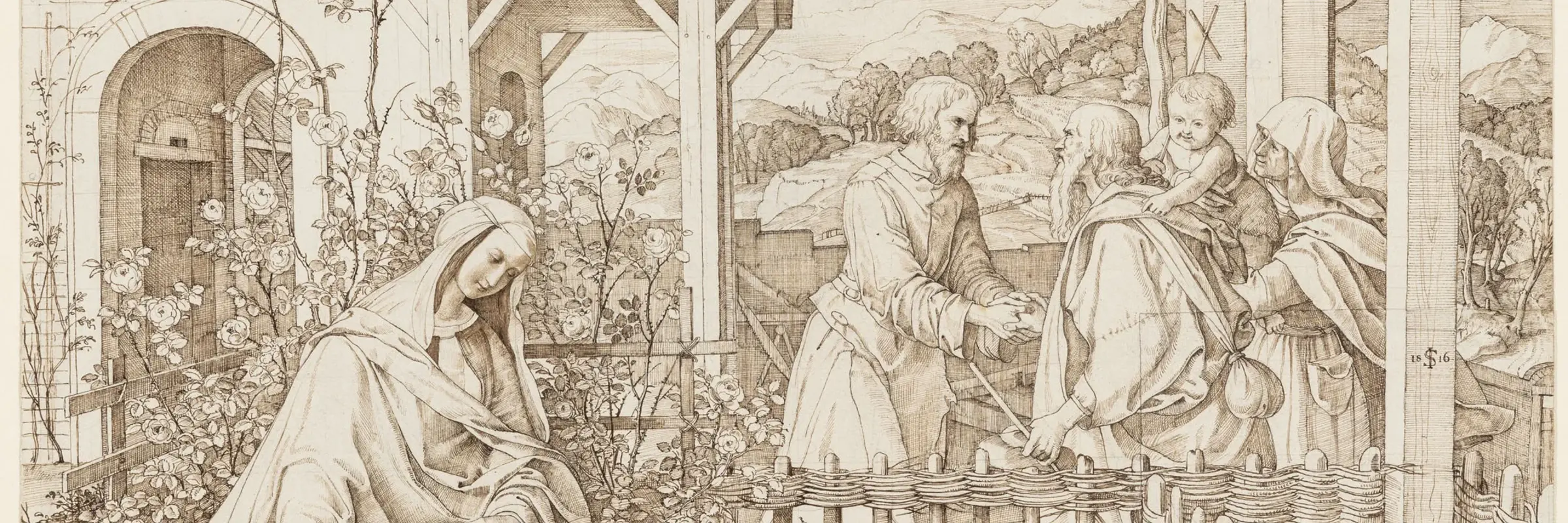 Familie von Johannes des Täufers bei der Familie Christi