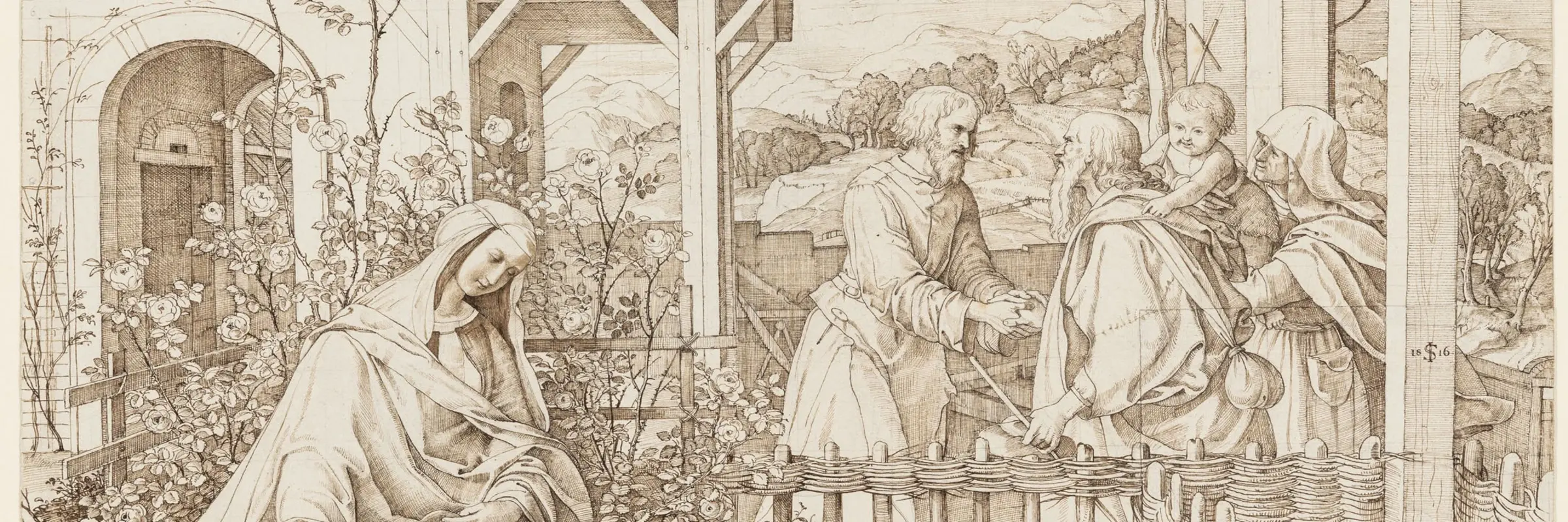 Familie von Johannes des Täufers bei der Familie Christi