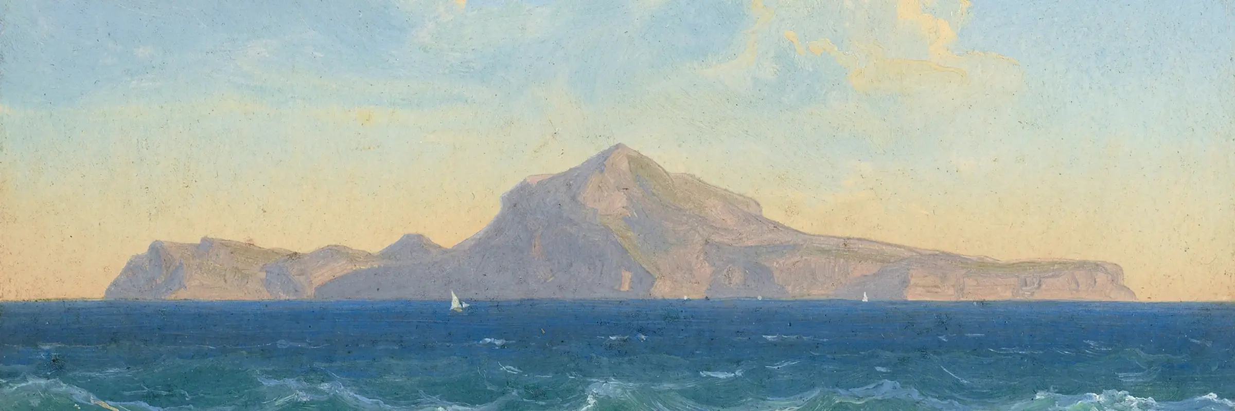 Gemälde einer Insel im Meer