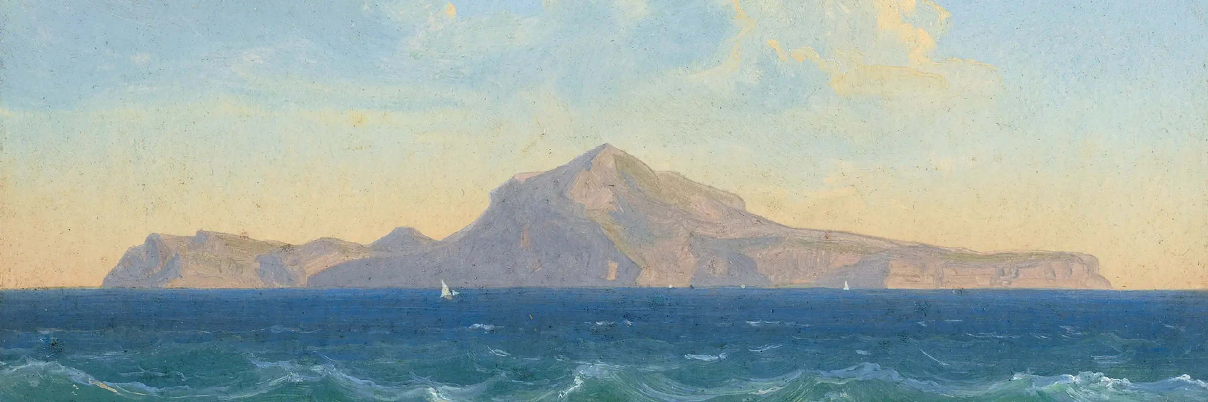 Gemälde einer Insel im Meer