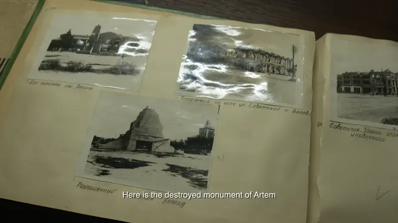 Ein Screenshot aus einem Film über ukrainische Kunst