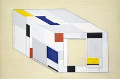 Piet Mondrian, Farbentwurf für den Salon der Ida Bienert, (Axonometrie I), 1926
