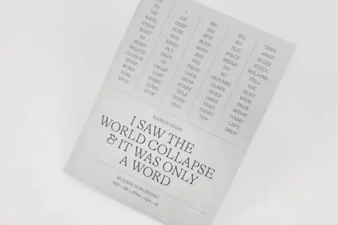 Eine Zettel "I saw world collapse and it was nly a word"