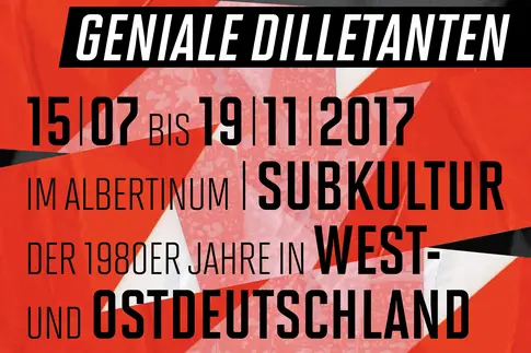 Ein Ausstellungsplakat "Geniale Dilletanten"