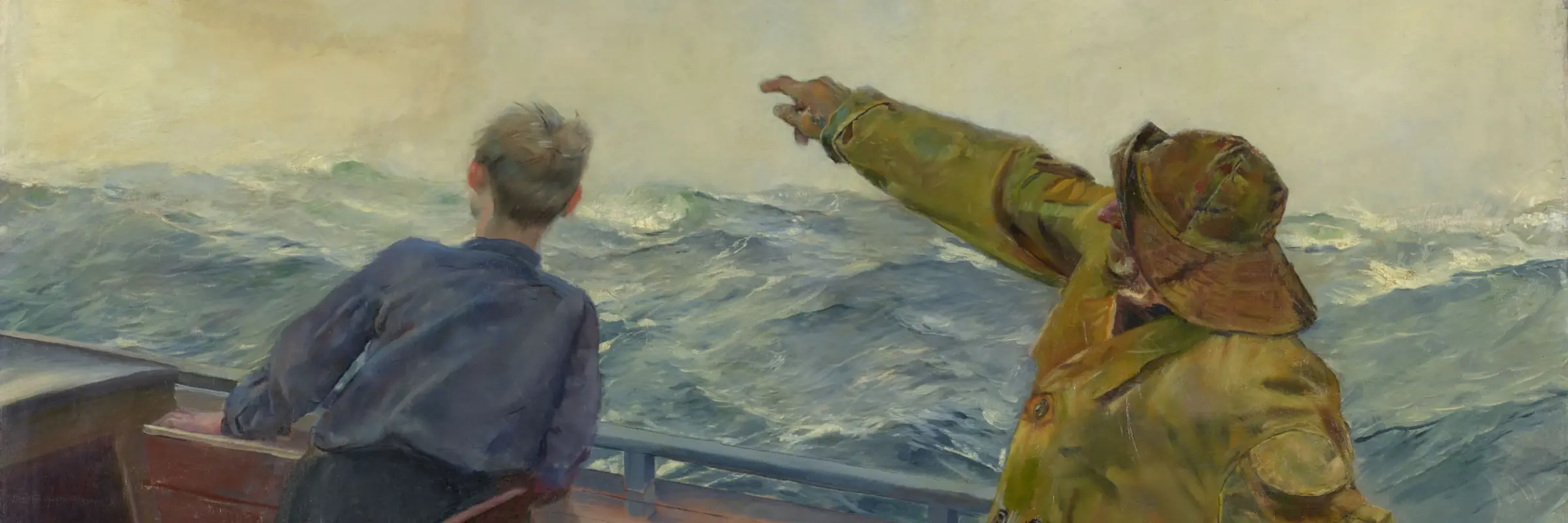 Ein alter Man und ein Junge in einem Boot