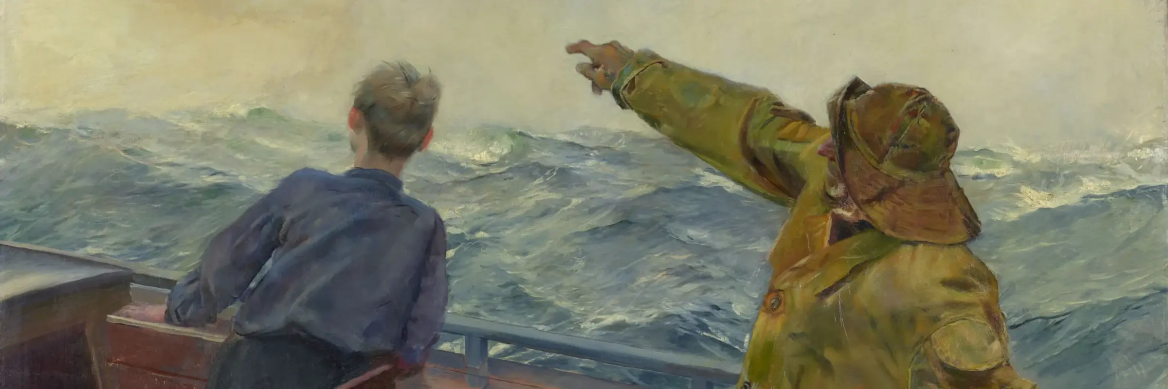 Ein alter Man und ein Junge in einem Boot