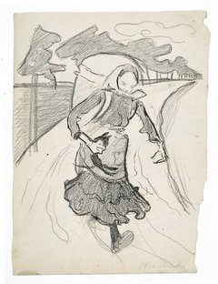 Ernst Barlach, Eilende Frau mit Tragkorb, 1896
