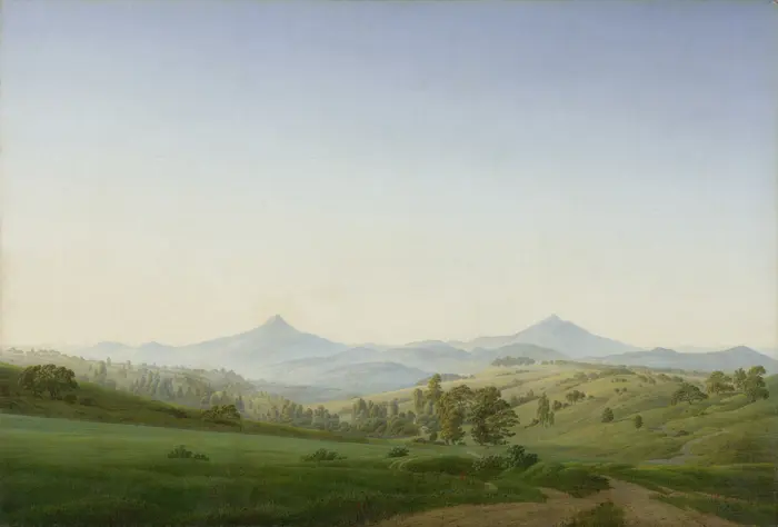 Caspar David Friedrich, Böhmische Landschaft mit dem Milleschauer, 1808