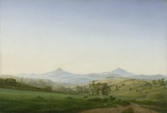 Caspar David Friedrich, Böhmische Landschaft mit dem Milleschauer, 1808