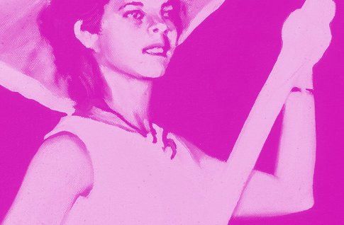 Ein Ausstellungsplakat "Revolutionary Romances"