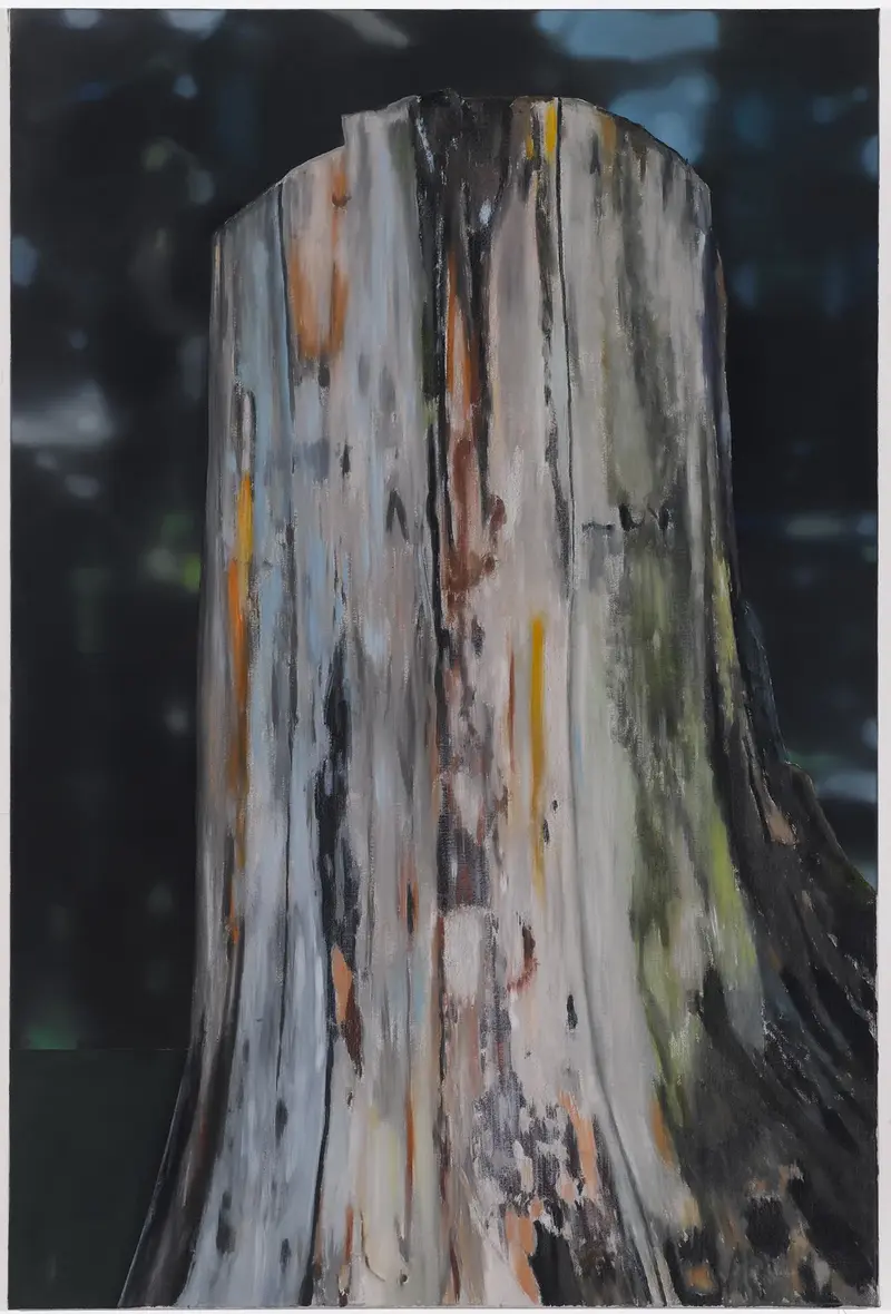 Ölgemälde eines Baumstammes