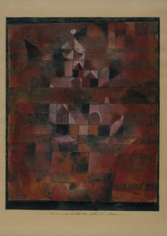 Paul Klee, Kleines Schloss, gelb/rot/braun, 1922/49