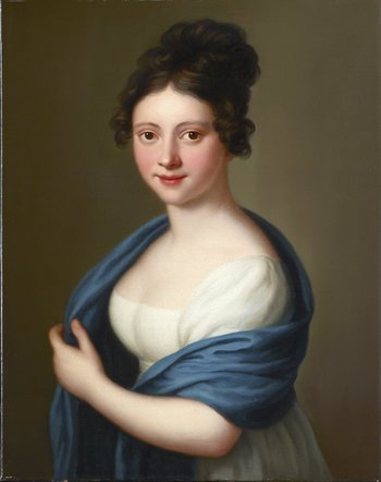 Bildnis einer Dame mit blauem Schal