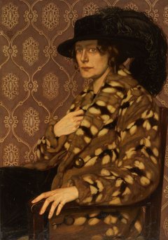 Oskar Zwintscher, Adele im Hamsterpelz, 1914