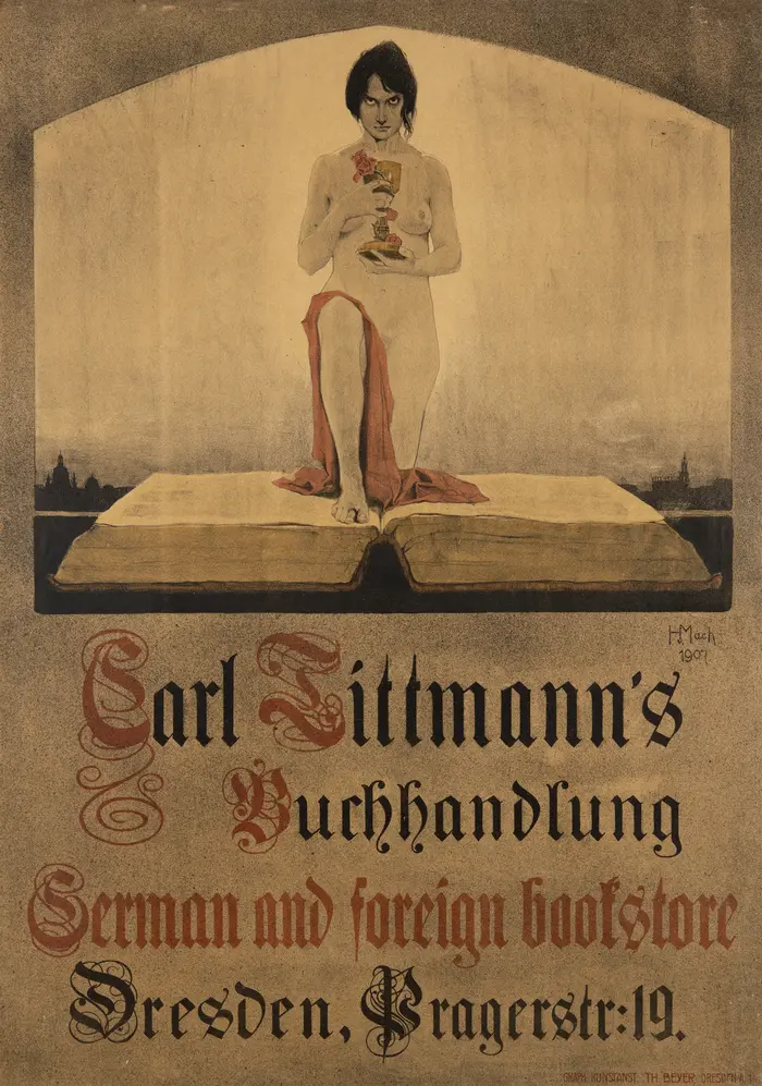 Hildegard von Mach, Plakat "Carl Tittmann's Buchhandlung", 1907