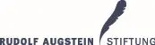 Eine schwarze Feder und die Aufschrift "Rudolf Augstein Stiftung" auf weißem Hintergrund
