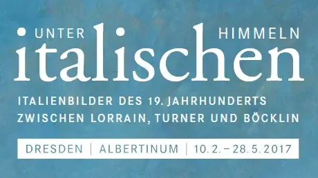 Ein Ausstellungsplakat "unter italischen Himmeln"