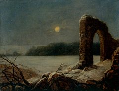 Carl Gustav Carus, Winterlandschaft mit verfallendem Tor, 1816/18
