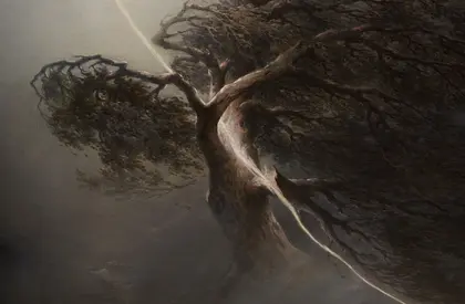 Ein Eichenbaum und ein Blitz