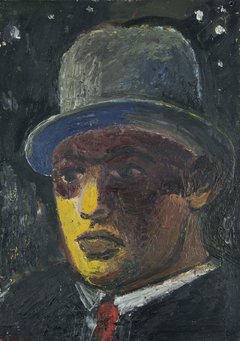 A.R. Penck: Nächtliches Selbstbildnis mit Hut, 1958